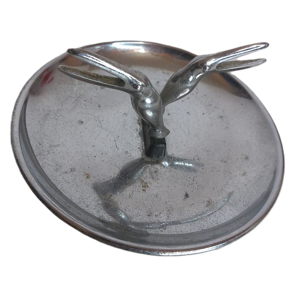 Vintage Hamilton 1950s Art Deco Chrome Pelican Or Toucan Pincherette Ashtray
